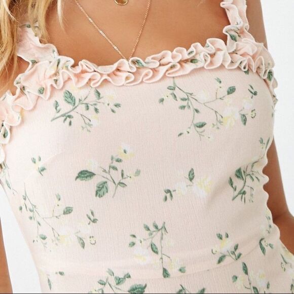 ✨F21 Multicolor Floral Ruffle Mini Dress✨ - Picture 4 of 4